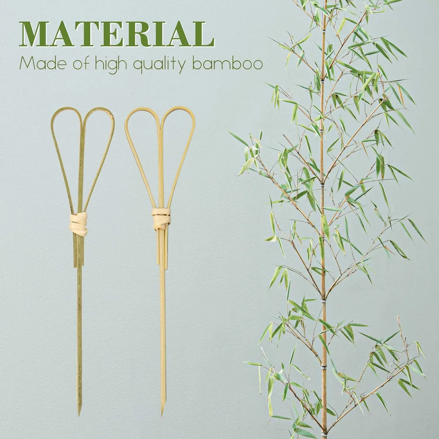 Bamboo Knot Skewers Flower Sticks Toothpicks for Fruit Eco-friendly Heart Shaped Decorate Bamboo Toothpicks Skewers