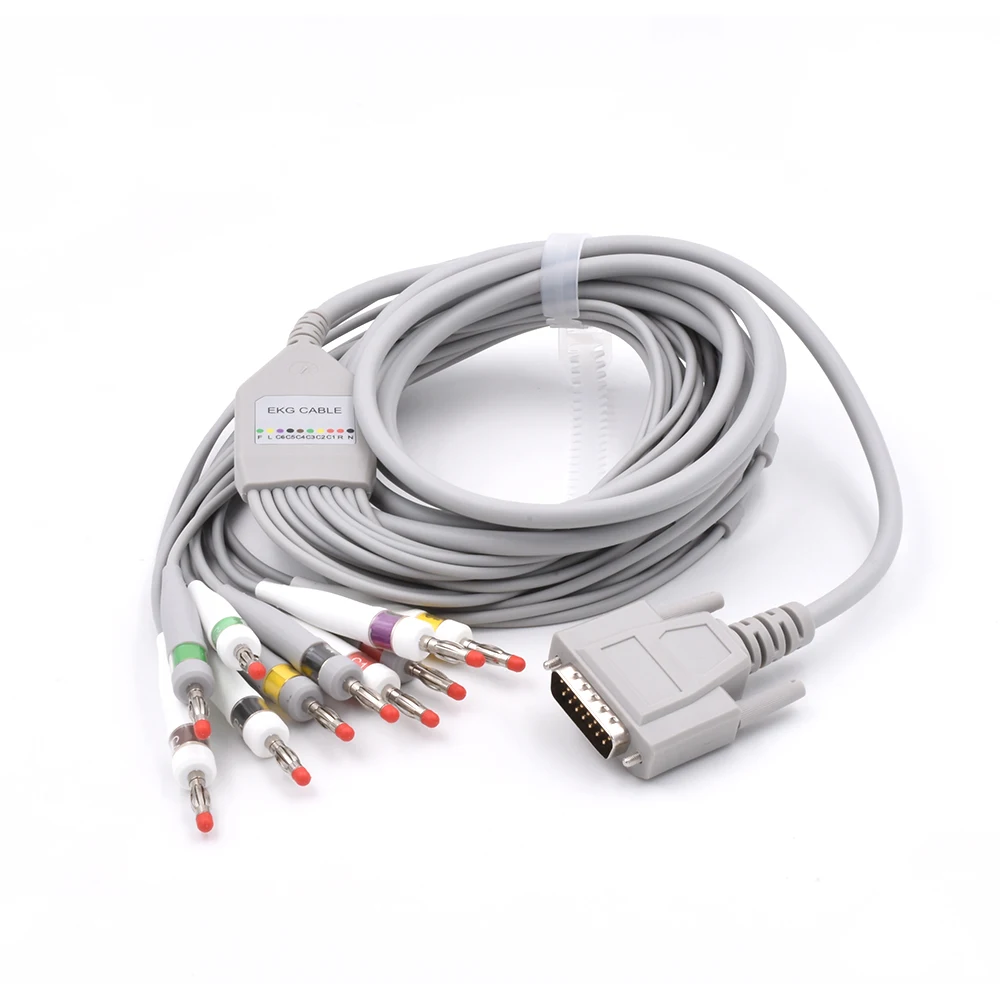Edan 10 Lead EKG Cable IEC/Banana 4.0 Connector for SE-1200/SE-1201