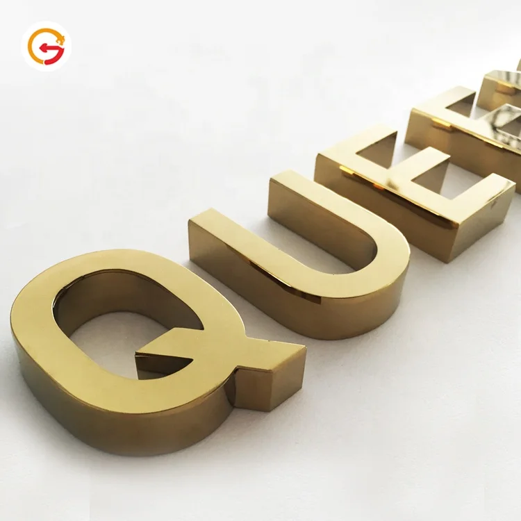 JAGUARSIGN Custom Polished Titanium Plating Gold Color Stainless Steel Sign Letter Edelstahl Buchstaben Metal RVS Letters