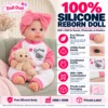 Teddy Print Romper Sleep Cap