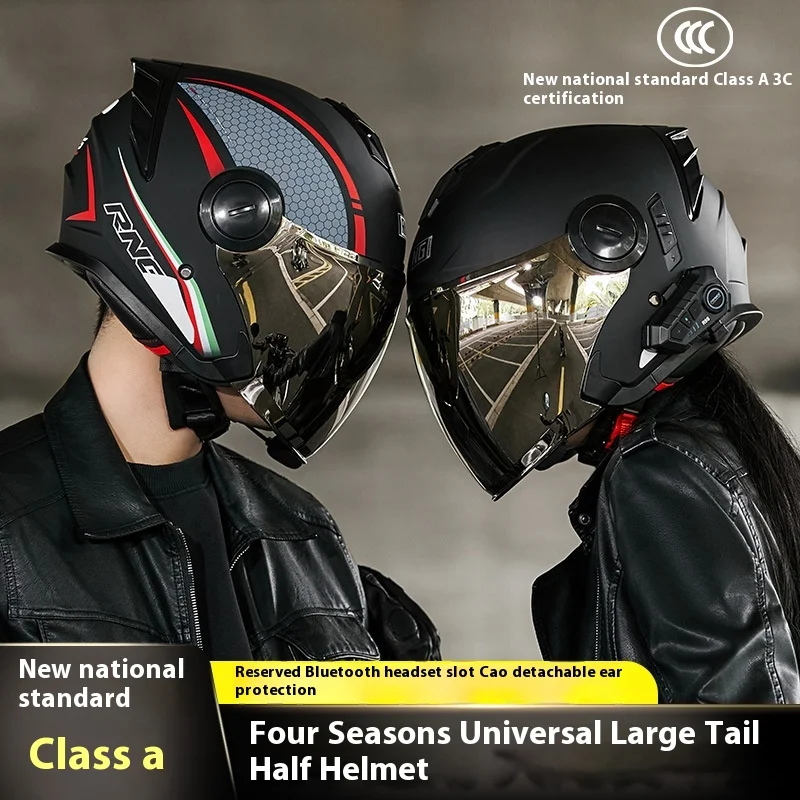 Unisex 3/4 Half Helmet with for Bluetooth Headset RNG Cross-Border for Comfortable Electric Bike Riding