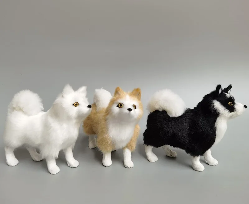 Artificial Simulation Samoyed White Puppy Greyhound Dog Cute Husky Samoyed Decoration Plastic Craft