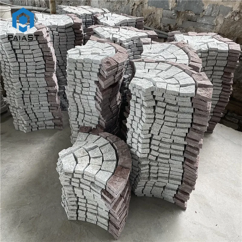 Red and White Granite Schist Garden Interlock Curve 3cm Irregular Paving Stone