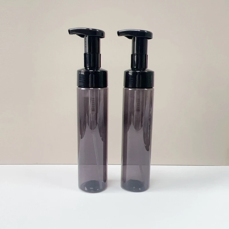 New 250ml Pet Mousse Foam Bottle Clear Black Plastic Foam Pump Bottle Cosmetic Packaging Plastic Bottle