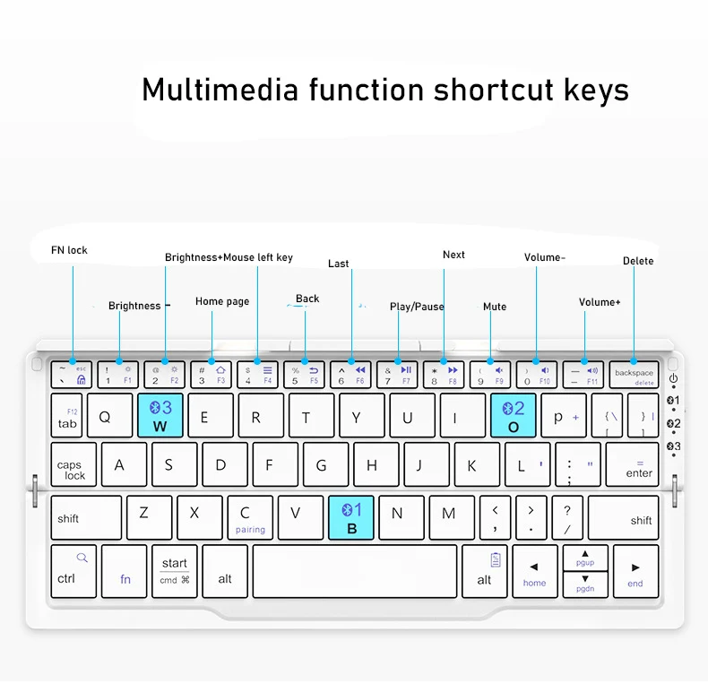 Foldable Keyboard Wireless BT Smartphone Recharge Folding Keyboard Portable Clavier Pliable