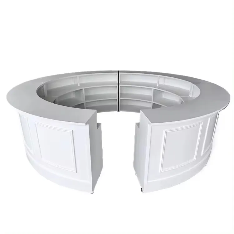 Large Circular Rental Bar Table Counter Painted Wooden Four Groups Events Bar Counter for Outdoor