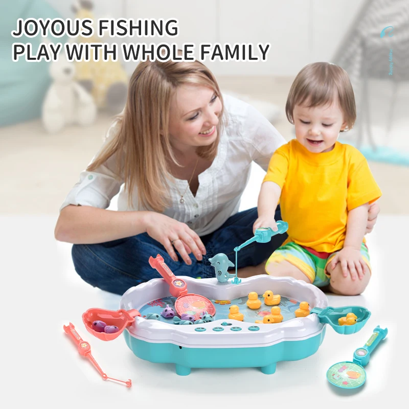 Детские летние водные игрушки, электрическая Магнитная игрушка для рыбалки, Детская электрическая рыболовная игрушка на батарейках