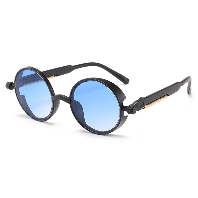 Fashion Steampunk Sunglasses Brand Design Men Women Round Sunglass UV400 Shades 