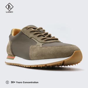 LANCI OEM Sneakers Comfortable Breathable Genuine Leather Lace-Up Closure Anti-Slip Feature Pointed Toe Design Luxury Sneaker