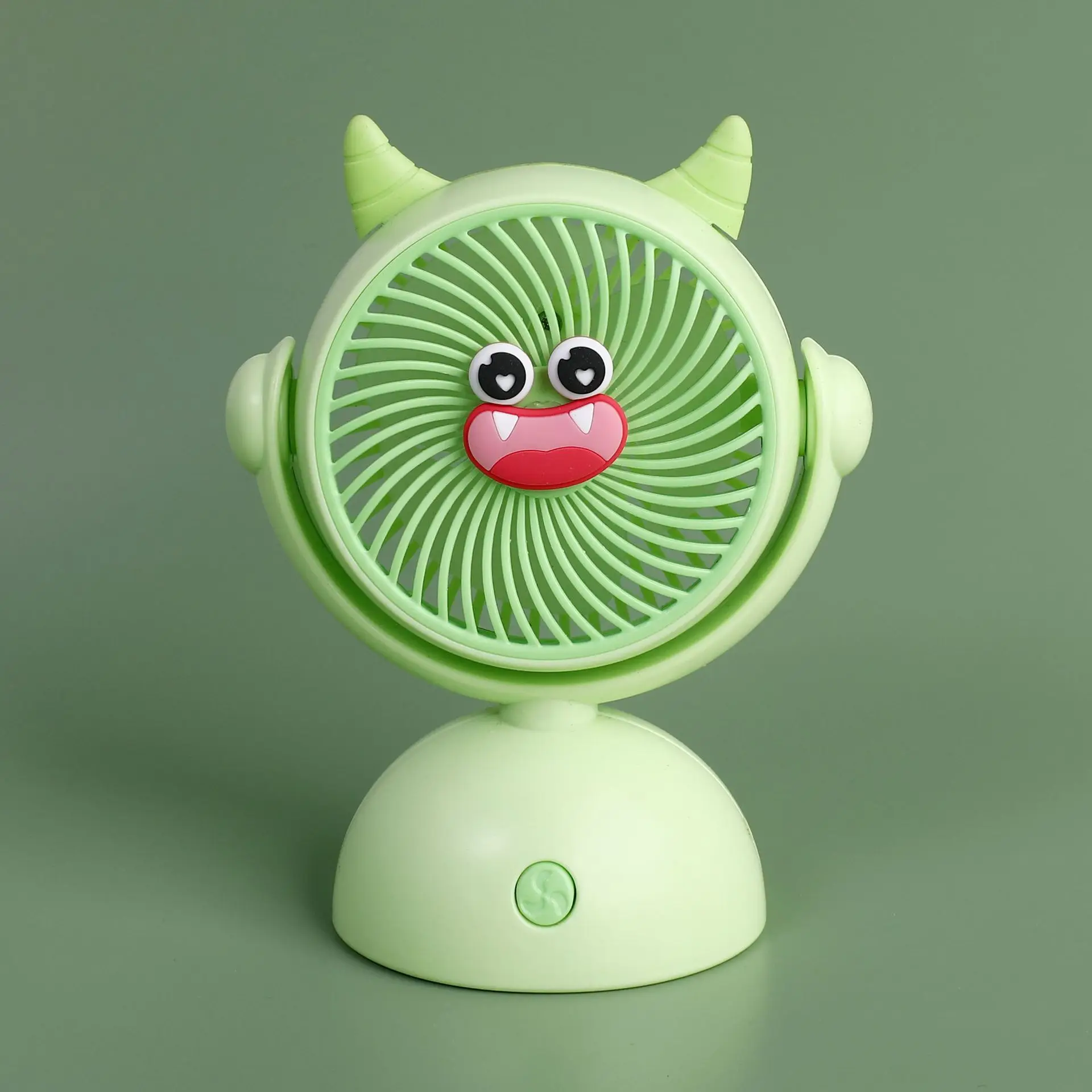 2024 New Mini Portable Desktop USB Rechargeable Fan Monsters Design Summer Toy for Indoor Outdoor One Foldable Air Cooling Fan
