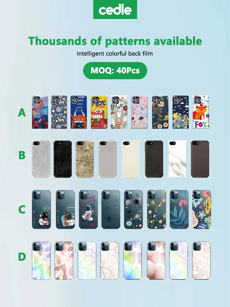 Mobile Back Sticker Pattern 3d Colored Phone Back Sticker Skin Printer Machine Back Film Back ...