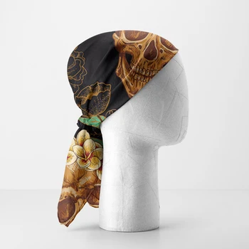 スカルデザイン バンダナ 50%コットン 50%ポリエステル アメリカ製 スカルデザイン バンダナ 50%コットン 50%ポリエステル アメリカ製