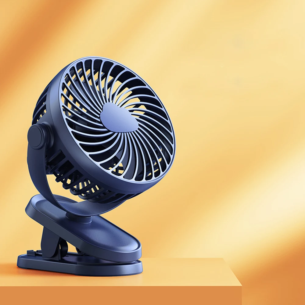 USB Clip on Fan Portable Small Fan With Big Capacity 3 Speeds Strong Airflow With Sturdy Clamp Quiet Personal Desk Fan