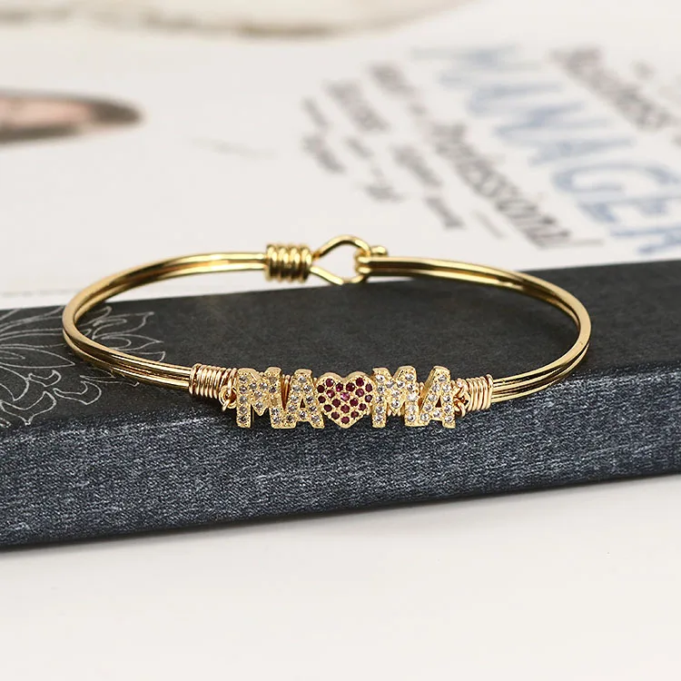 ❤マカロンナさま❤2025年Bracelet❤ BA1023 Happy Mother's Day Gift - 18K Gold Plated Mom Bracelet