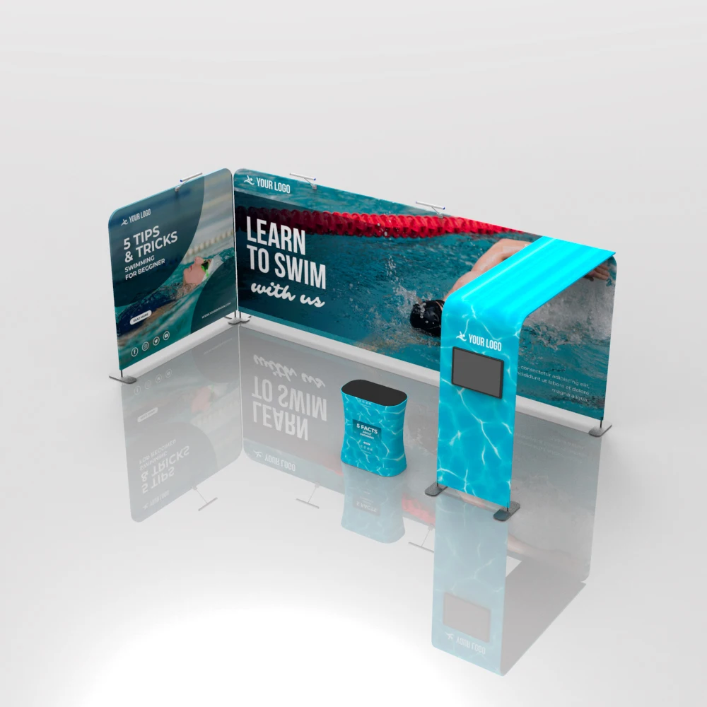 Лидер продаж, легкий алюминиевый каркас 10x20 футов, портативный выставочный стенд для рекламных ярмарок