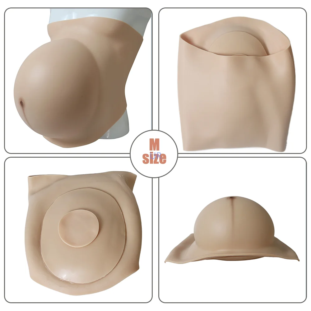 Inflatable 6 Month to 9 Month Huge Woman Pregnant Belly Inflatable Silicone Body Wearing Big Pregnancy Tummy Props