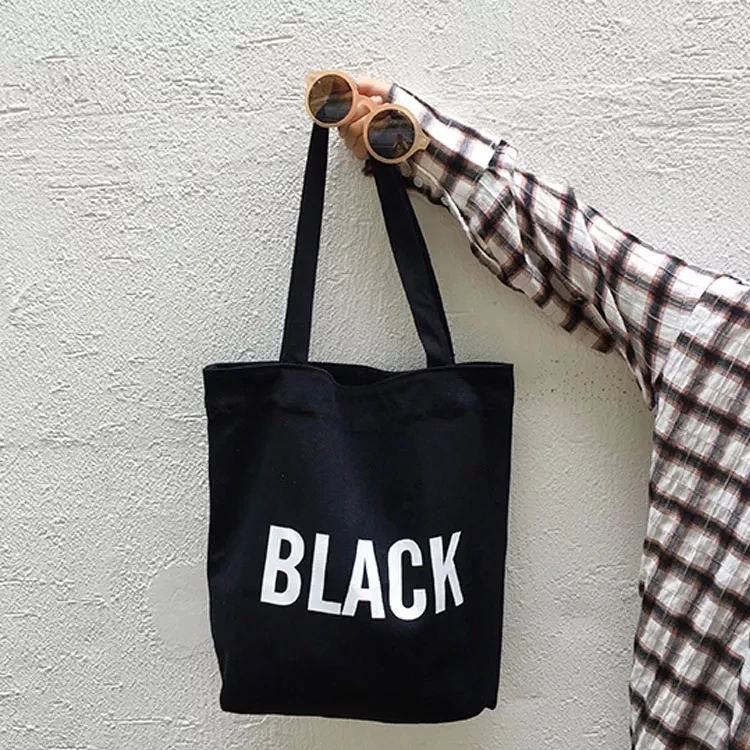 Women Tote Bag Capacity Bulk Tote Bags Customized Folding Large Cotton Shopping Canvas Cotton Cloth Shoulder Shopping Bags factory