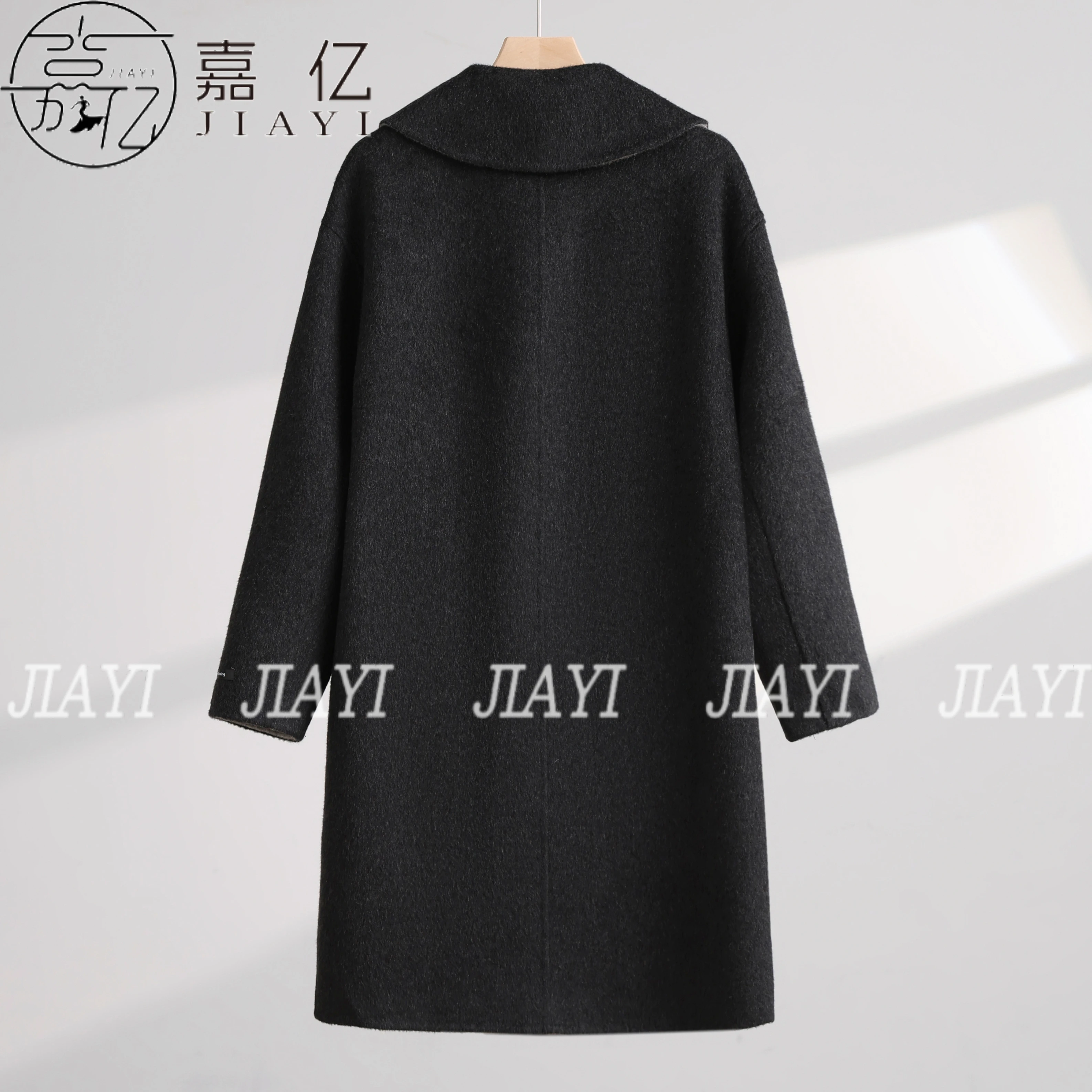 Women's High Quality 100% Wool Fleece Winter Coat Long Warm Jacket with Solid Color Design Sheep Fur Plain Dyed Long Sleeves