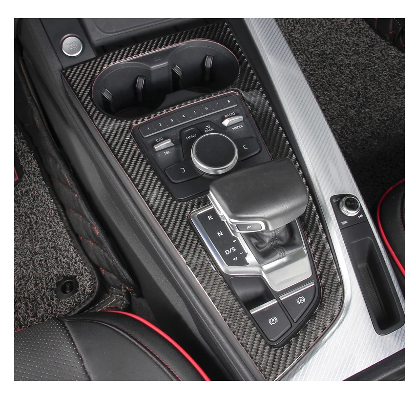 accessori interni per auto in fibra di carbonio per audi a4 b9 2017-2022 a5  sportback del pannello del cambio manopola di ventilazione
