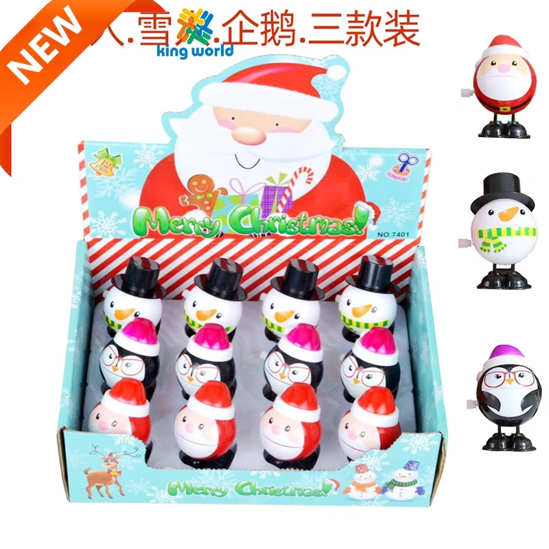 2025 Cheap Wholesale Christmas Wind up Toys Children Plastic Santa Snowman Deer Tree Winding for Gifts