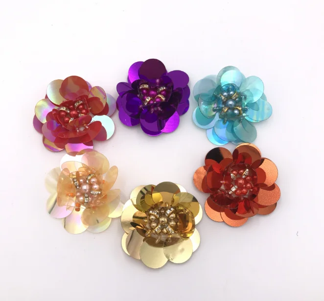 wholesale stock colorful sequins flower patches