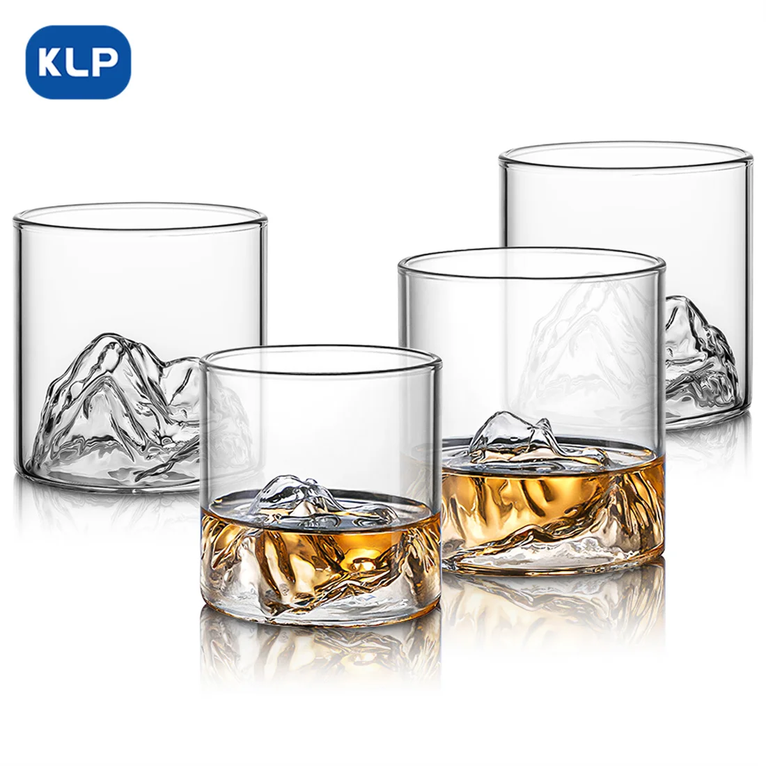 KLP Japanese Style Thin Glass Drinking Glass Juice Mug Iceberg Whisky Mug
