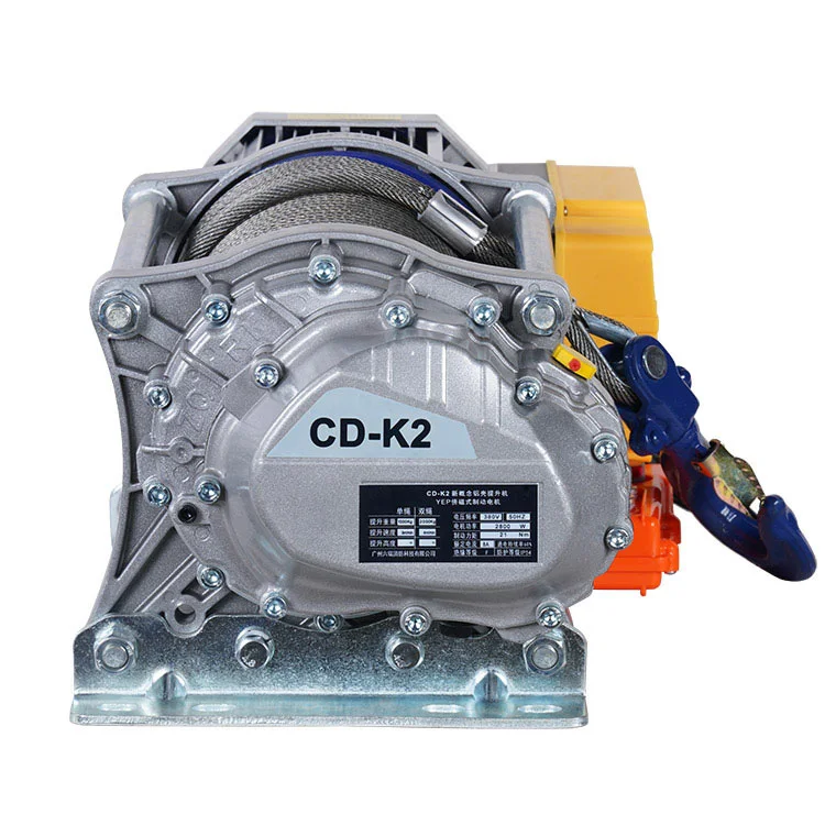 CD Type 2 Ton Electric Winch Wire Rope Drum Hoist for Traction and Lifting Maximum Length 300M