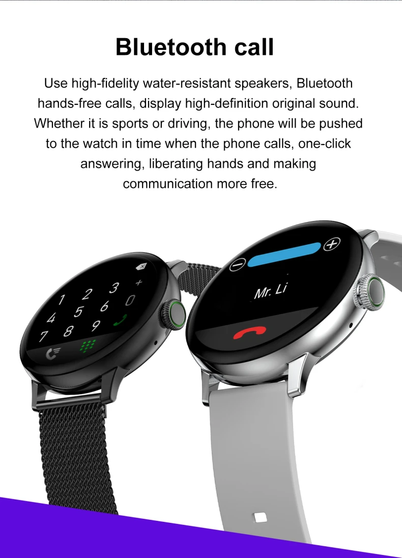 Smartwatch DT2+ BT Calling Heart Rate Monitoring Information Notification Custom Watch Face Round Smartwatch PK DT70, DT2, DT3, Wear37).jpg