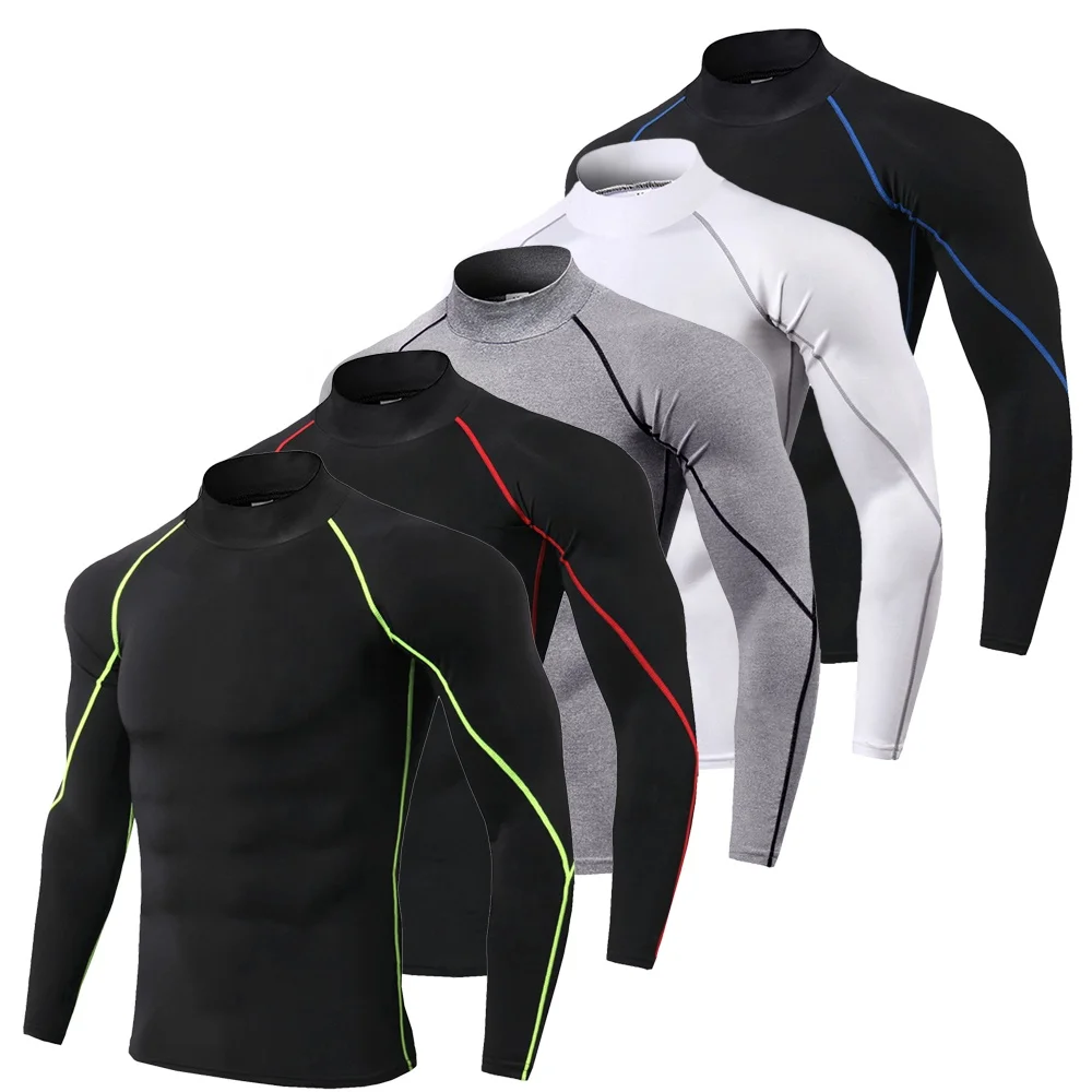 High Quality Polyester Quick Dry Workout Men Gym Tee Shirts Fitted Long Sleeves Sports Jogger Running Muscle Top Man T Shirts
