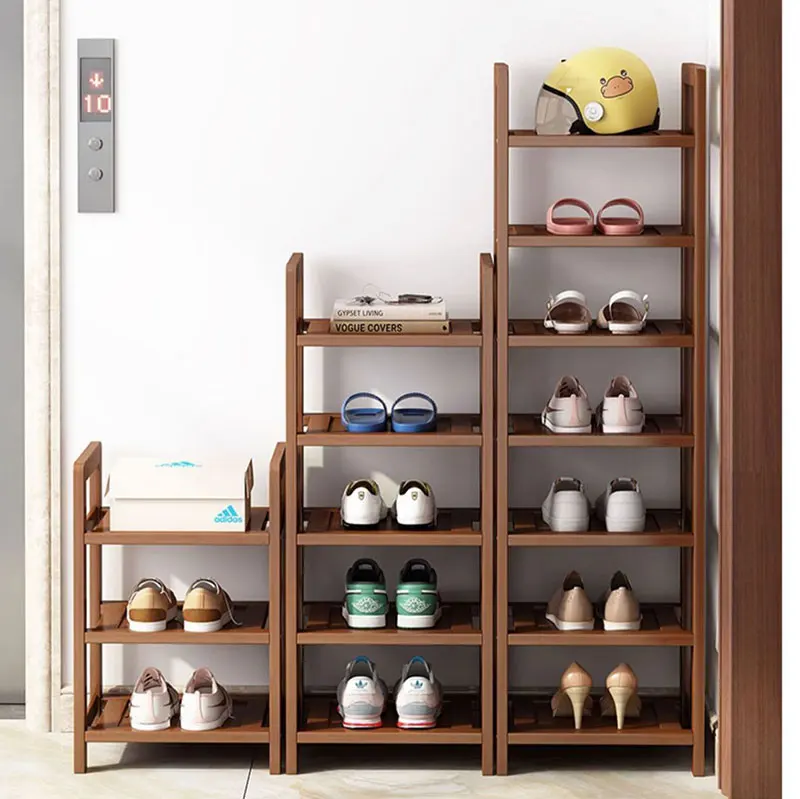 Високоякісна багаторівнева бамбукова складана полиця для взуття з 6 полицями, сучасна модель, регульована, для меблів вимальні, вміщує до 11 пар