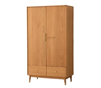 Japanese Solid Wood Armoire Cherry Wood Children's Log Wardrobe Organizer Storage Cabinet