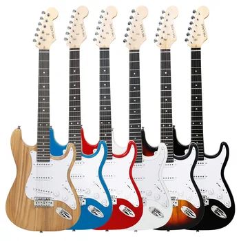Rosewood Electric Guitar ST Electric Guitar Series Set for Adult Beginners to Play Guitar Music
