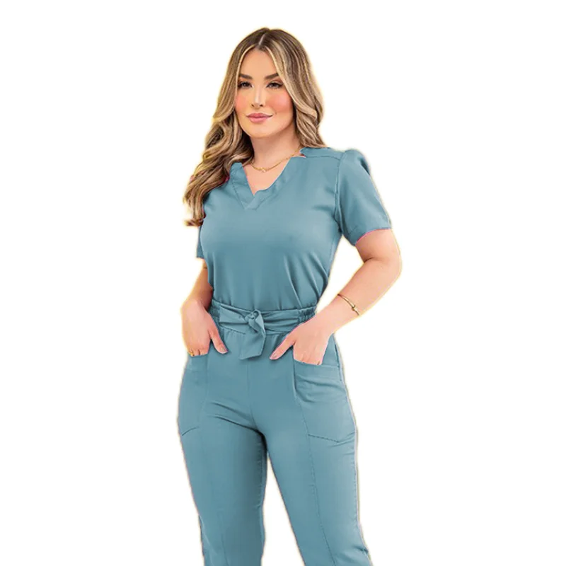 Spandex Hospital Uniforms Woven Hospital Scrubs Washable Hospital