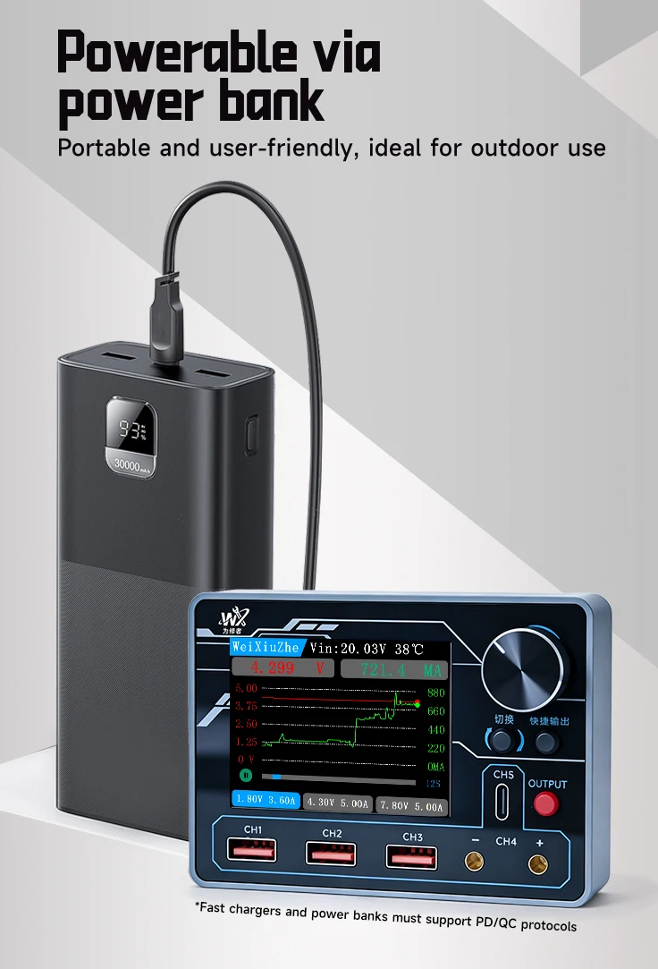 Weixiuzhe Ptv1 Power Supply Local Traceback & Playback of Curve Data Al-powered Current Data Analysis for Phone Repair Tool