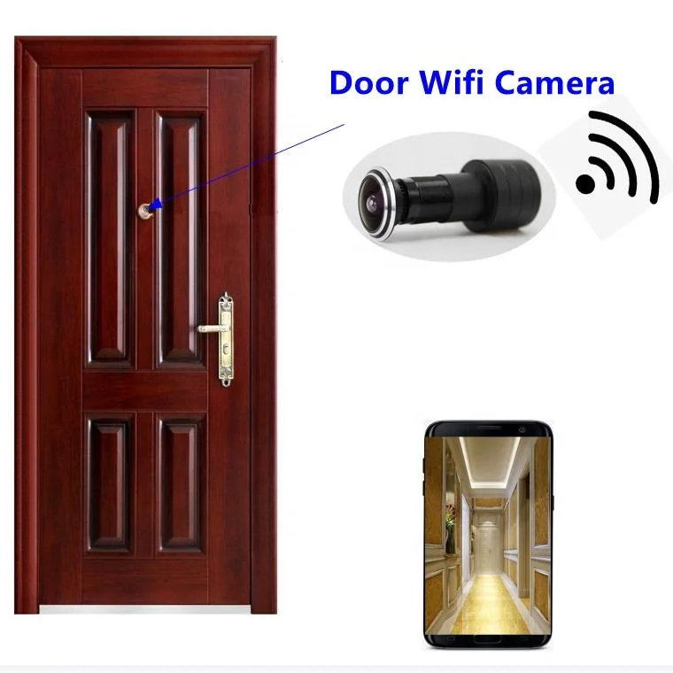 New Design 3.0MP 2304x1296 CMOS H265 Fisheye Lens 180Degree CCTV Peephole Door Mini Wifi IP Camera with Cloud Storage
