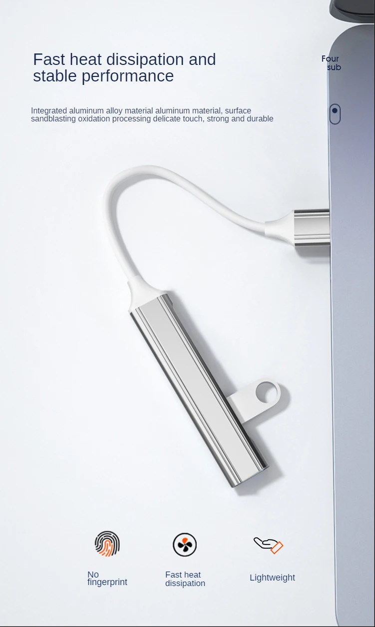 4 в 1 многопортовый USB 3 0 на порта адаптер из алюминиевого сплава для передачи данных через компьютер