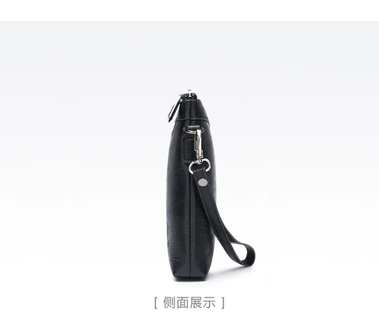 Custom Logo High Quality Luxury Leather Men Envelope Purse Fashion
