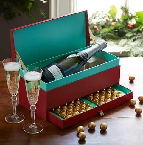 Custom Double  Layer Champagne Packaging Box Wine Cardboard Gift Box With Chocolate Drawer Set Packaging