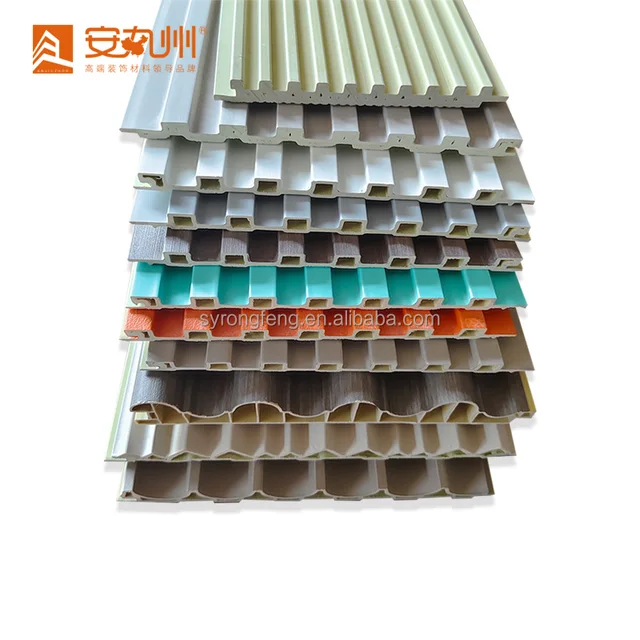 Cheap High Quality Wooden Grain Pvc Wpc Wall Panels Cover  Timber Wood Wall Panel Wpc Slat Wall Panel