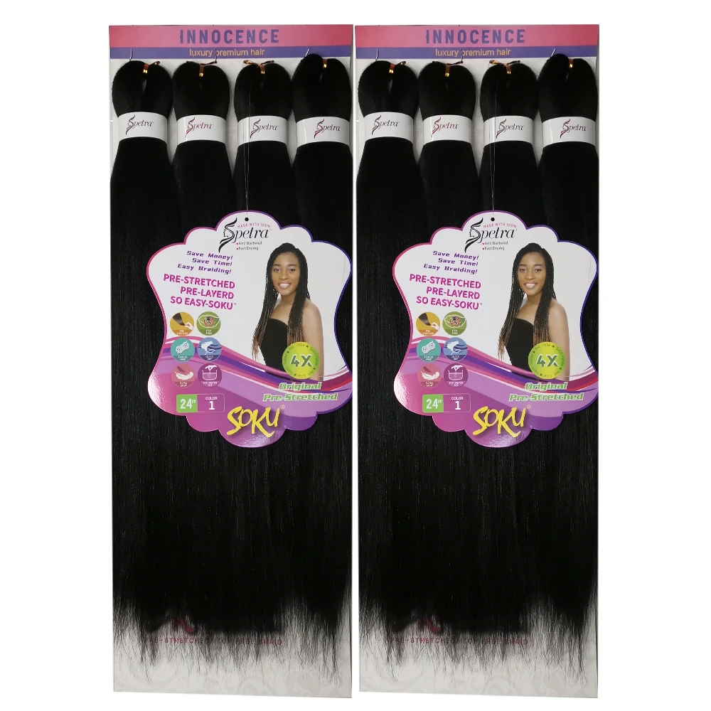 Geflochtene Haarverlängerungen – Schwarze Zöpfe, 61 Cm, Warmwasserfest (Packung Mit 1B 3)