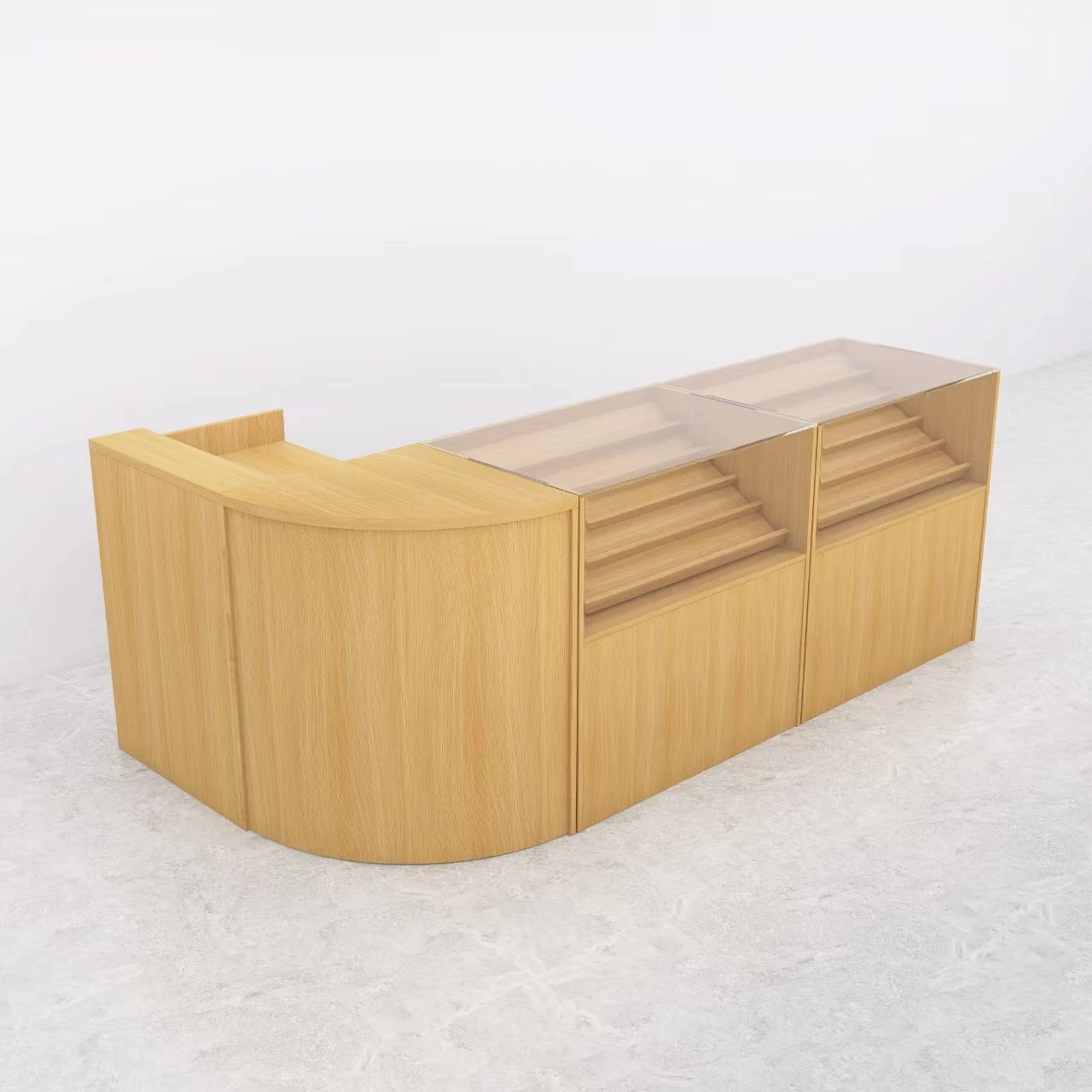 Modern Wooden Combination Display Stand for Supermarket Checkout Counters & Cash Cigarette Cabinet Convenience Store Accessory