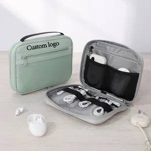 Custom Logo Print Service Portable Cable Mouse Mobile Datas Travel Storage Bag Multi-purpose Cosmetic Tools Collecting Bag