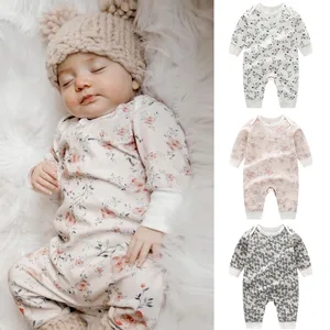 Wholesale New 100% Cotton Long Sleeve Baby Clothes Baby Boys' One-Piece Printed Romper Newborn Clothing