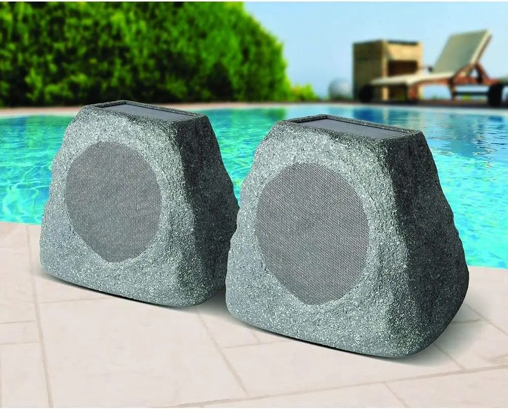 Solar Rechargeable Rock Speaker Outdoor Ipx5 Waterproof Stone Shaped