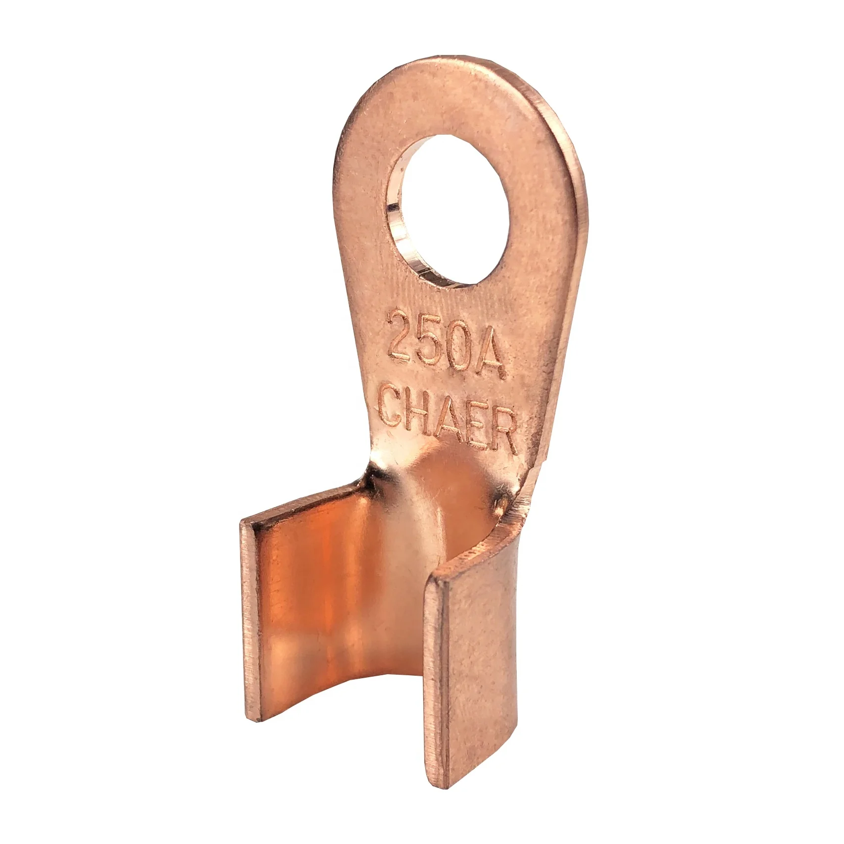 Chaer Copper Nose 10A 60A 250A Purple Copper OT Open Nose Wiring Terminal Copper Nose Cold Pressing Connector