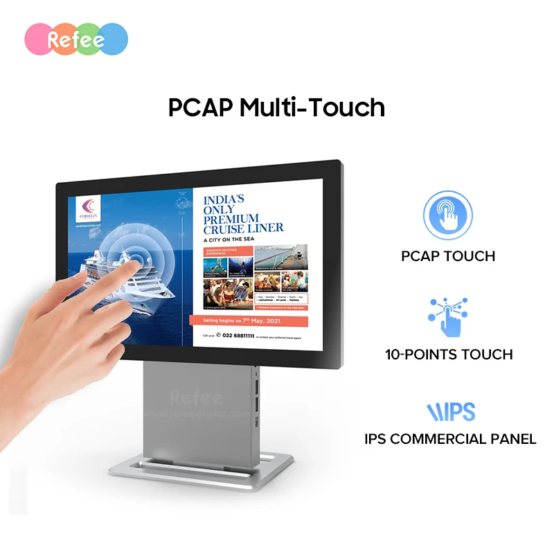 Smart 13.3 Inch Digital Signage Portable Table Top Display Stand for Hotel/ Retail Store Counter Self-service Kiosk