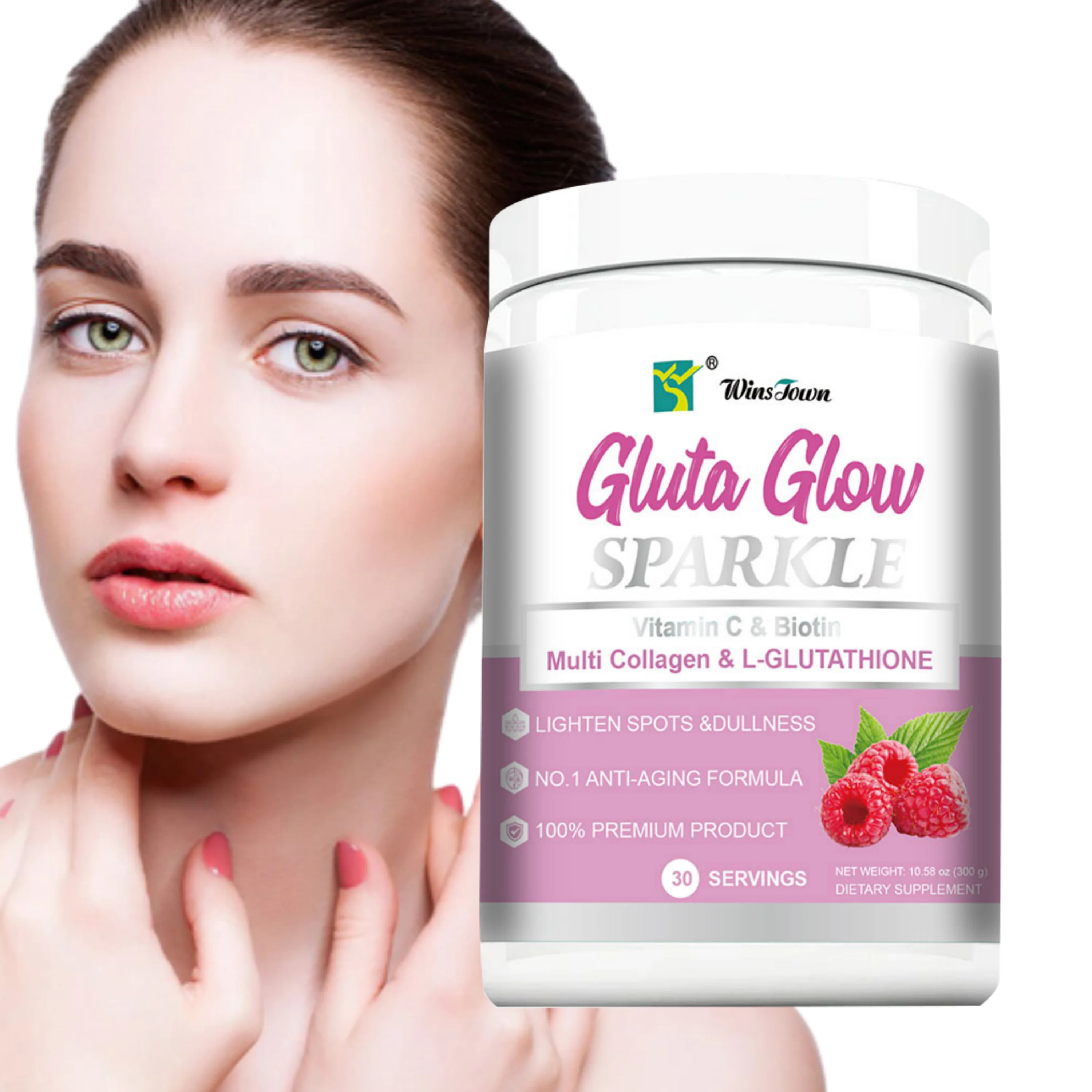 5000mcg of L-glutathione Vitamin C Protein Powder Herbal Health Supplement Gluta-Glow Powder Super Formula for Skin Shine