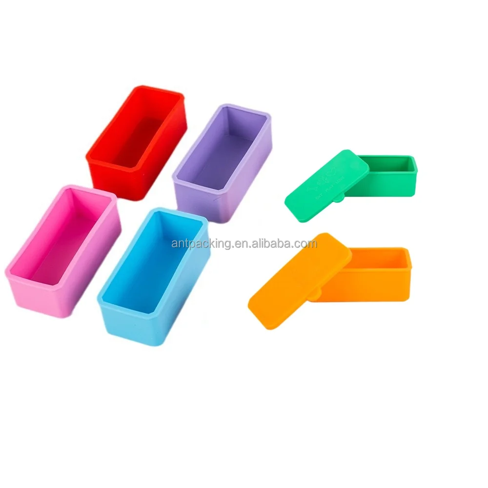 Cupcake Liner Square Silicone Lunch Box Dividers Small Condiments Container Salad Sauce Silicone Container With Lid