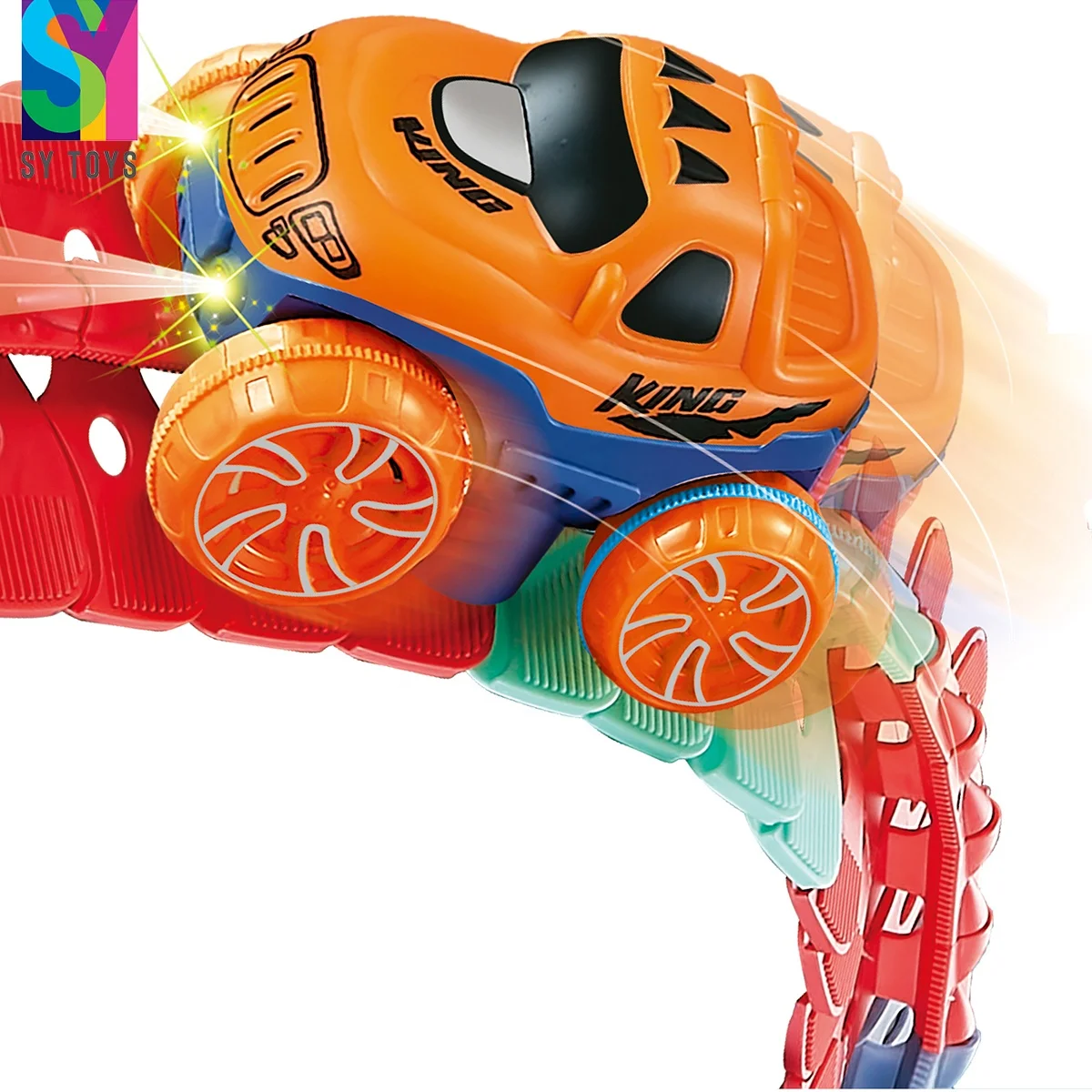 Sytrack 92pcs DIY Changeable Slot Racing Tracks for Kids