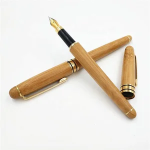Eco-friendly Calligraphy Pen Gift Engraved Bamboo Fountain Pen and case with logo Printing